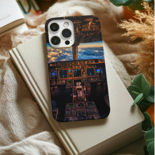 personalised Aeroplane Cockpit Dashboard sunset iPhone 15 Pro Case