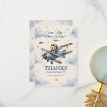 Personalised Aeroplane First Birthday Thank You Ca