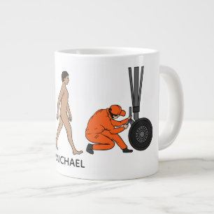 Personalised Aeroplane Mechanic Evolution Engineer Large Coffee Mug
