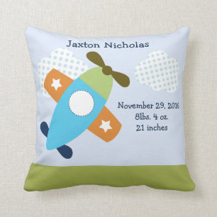 Personalised Aeroplane Taking Flight Keepsake Cushion