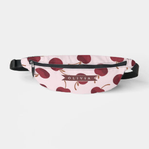 Personalised Aesthetic Cherry Pattern Name Gift Bum Bags