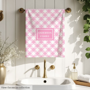 Personalised Aesthetic Towels Light Pink Tartan