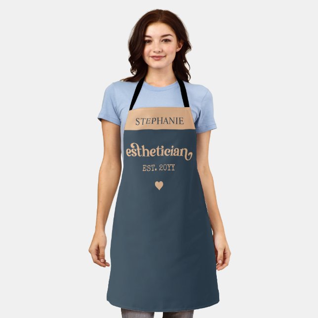 Personalised Aesthetician Cosmetologist Beautician Apron (Worn)