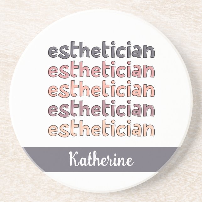 Personalised Aesthetician Cosmetologist Beautician Coaster (Front)