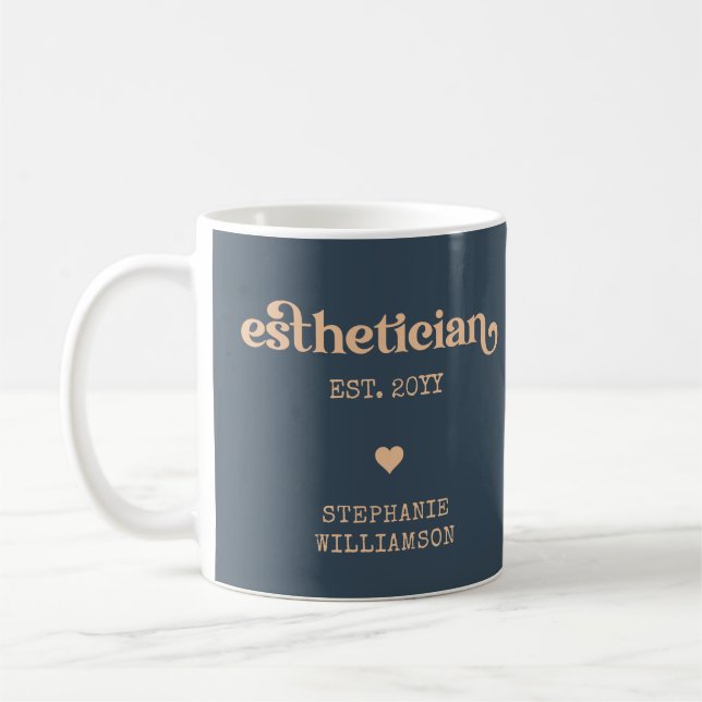 Personalised Aesthetician Cosmetologist Beautician Coffee Mug (Left)