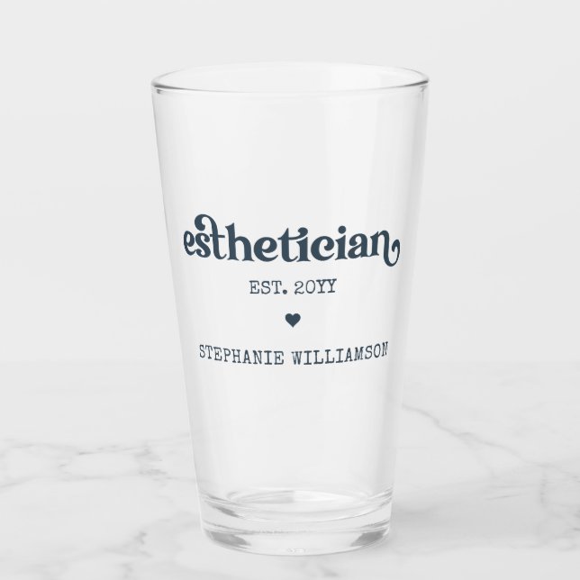 Personalised Aesthetician Cosmetologist Beautician Glass (Front)