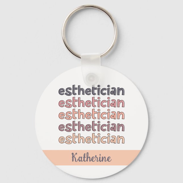Personalised Aesthetician Cosmetologist Beautician Key Ring (Front)