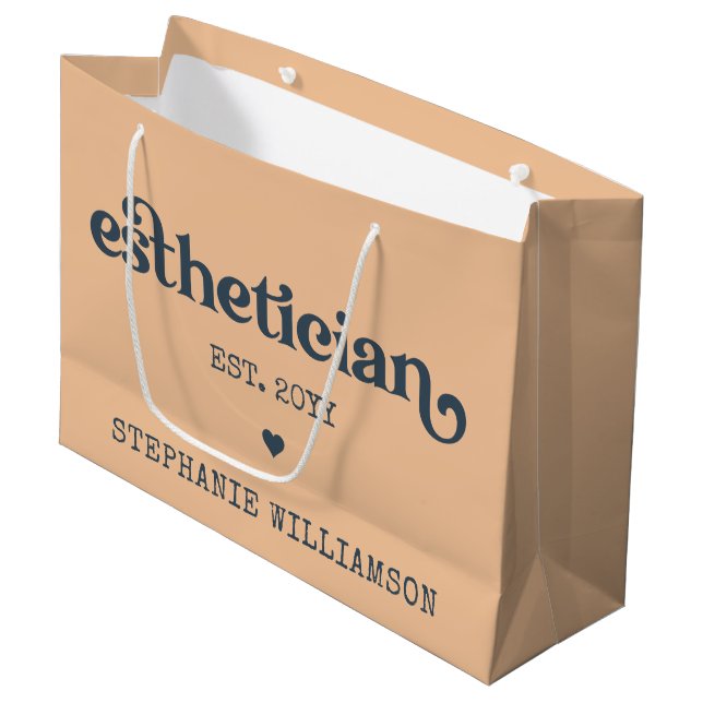 Personalised Aesthetician Cosmetologist Beautician Large Gift Bag (Front Angled)