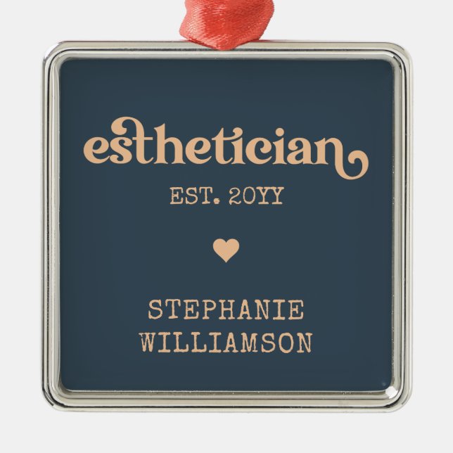 Personalised Aesthetician Cosmetologist Beautician Metal Ornament (Front)