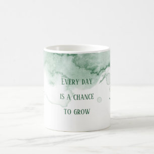 Personalised Affirmation Green Watercolor Coffee Mug