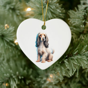 Personalised Afghan Hound Puppy Dog Ceramic Ornament