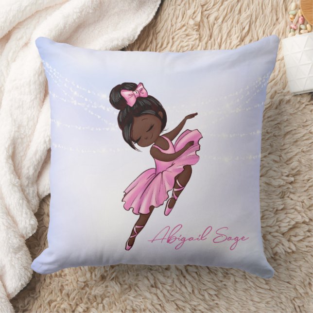 Personalised African American Ballerina Ballet Cushion (Blanket)