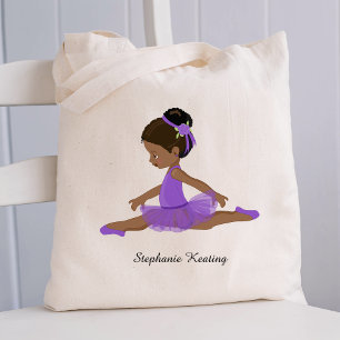 Personalised African American Ballerina Tote Bag