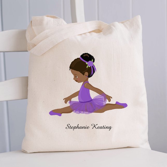 Personalised African American Ballerina Tote Bag (Creator Uploaded)