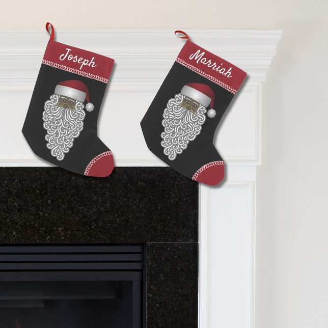 Personalised African American Black Santa  Small Christmas Stocking (Creator Uploaded)