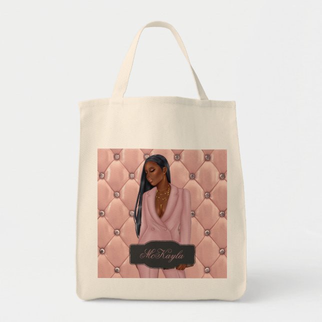 Personalised African-American CEO Boss Woman Tote Bag (Front)