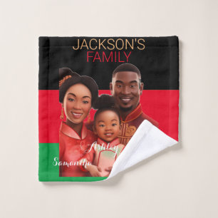 Personalised african American family,black history Bath Towel Set