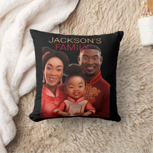Personalised african American family,black history Cushion