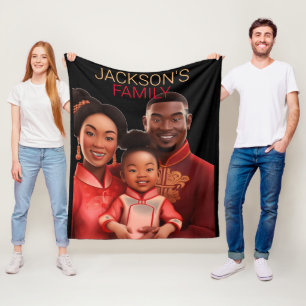 Personalised african American family,black history Fleece Blanket