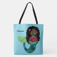 Personalised African American Mermaid Faux Foil