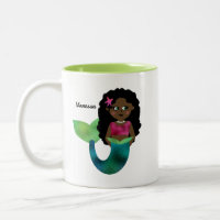 Personalised African American Mermaid Faux Foil