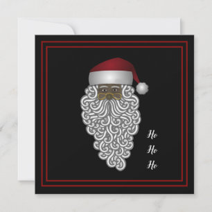 Personalised African American Santa Christmas Holiday Card