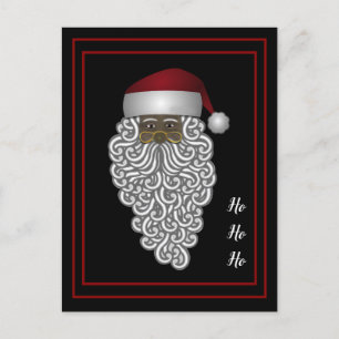 Personalised African American Santa Claus Holiday Postcard