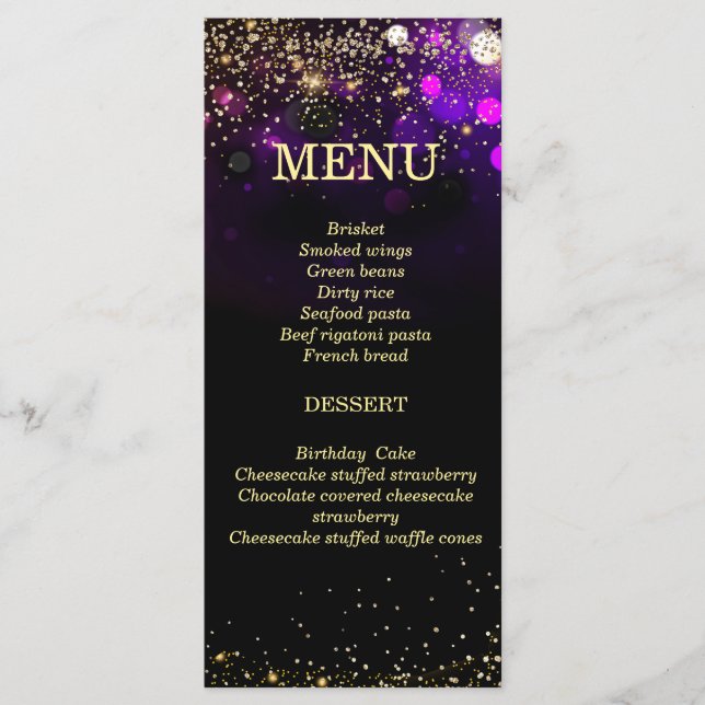 Personalised African American Woman Menu (Front)