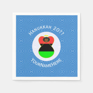 Personalised African Diaspora Angel Hanukkah Flag Napkin