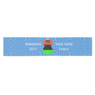 Personalised African Diaspora Angel Hanukkah Flag Short Table Runner