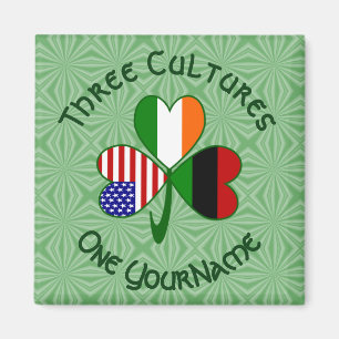 Personalised African Diaspora Shamrock Magnet