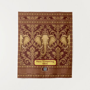 Personalised African: Elephant Mara Glory Luxury Tapestry