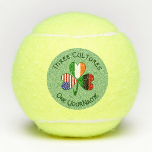 Personalised African Irish American Shamrock Tennis Balls