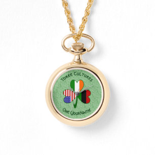 Personalised African Irish American Shamrock Watch