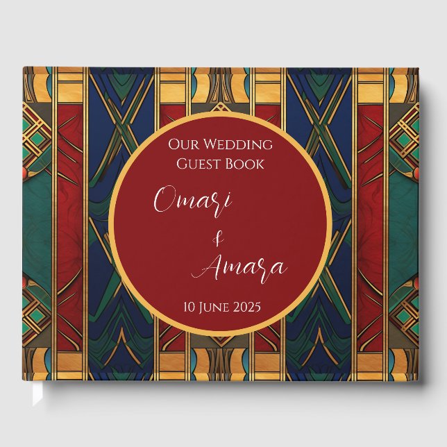 Personalised Afrocentric Wedding Guests Book (Front)