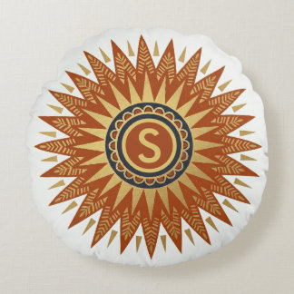 Personalised Afrohemian Geometric Round Pillow