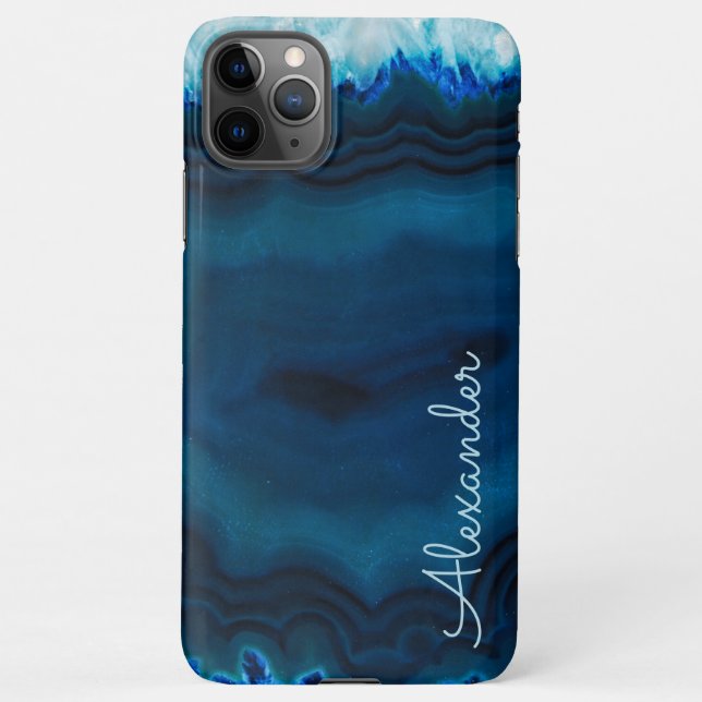 Personalised Agate Handwritten Name Trendy Modern iPhone Case (Back)
