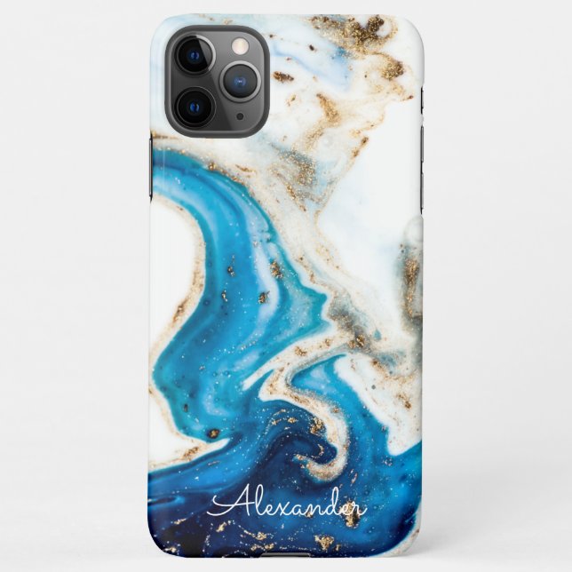 Personalised Agate Handwritten Name Trendy Modern iPhone Case (Back)