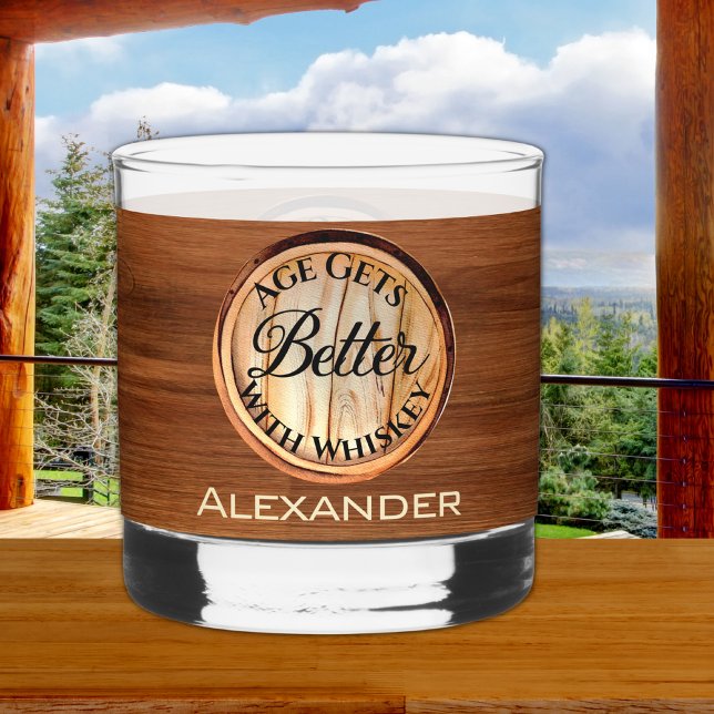 Personalised Age Gets Better With Whiskey Birthday Glass (Creator Uploaded)