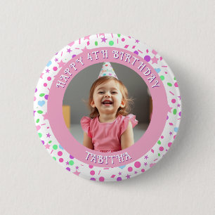 Personalised Age, Name and Photo Birthday 6 Cm Round Badge