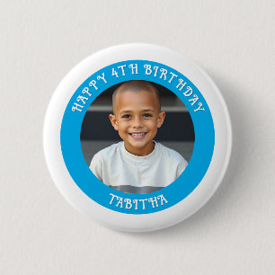 Personalised Age, Name and Photo Birthday  6 Cm Round Badge