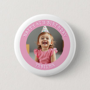 Personalised Age, Name and Photo Birthday 6 Cm Round Badge