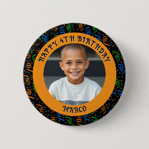 Personalised Age, Name and Photo Birthday  Button