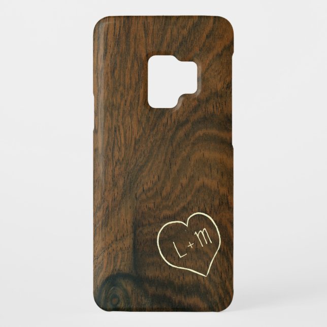 Personalised Aged Mahogany Wood Texture Case-Mate Samsung Galaxy Case (Back)