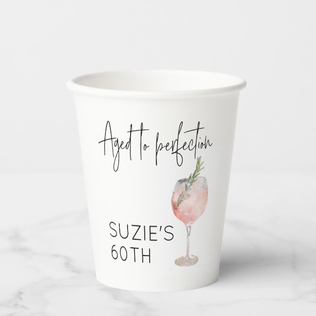 Personalised Aged to Perfection Birthday Paper Cups (Front)