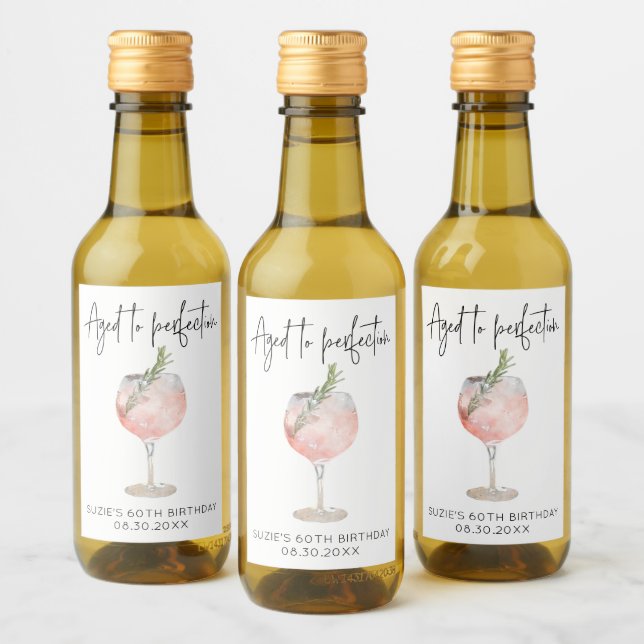Personalised Aged to Perfection Mini  Wine Label (Bottles)