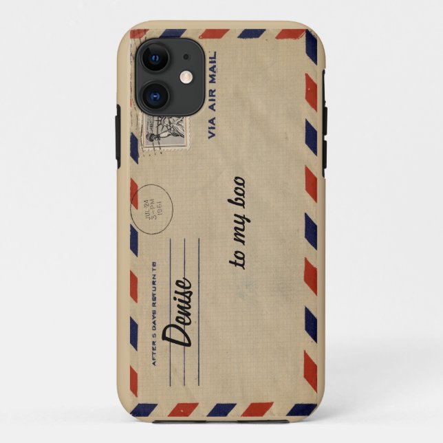 personalised air mail envelope iphone case (Back)