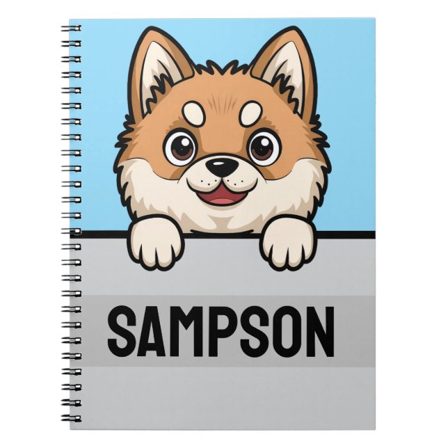 Personalised Akita Inu Custom Name Text Dog Lover Notebook (Front)