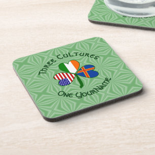 Personalised Åland Islands Shamrock Cork  Coaster