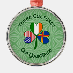 Personalised Åland Islands Shamrock Metal Ornament